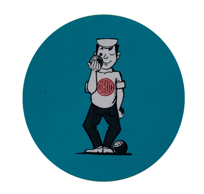 Turquoise vintage mascottesticker Turquoise vintage mascottesticker