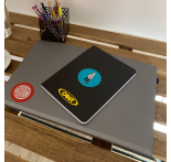 Pegatina turquesa mascota vintage