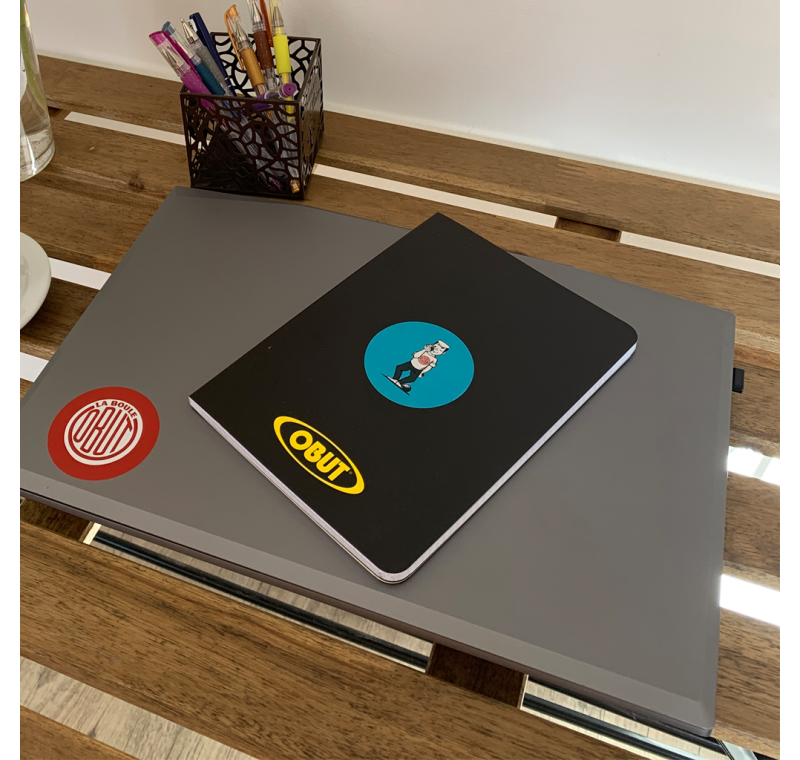 Turquoise vintage mascot sticker