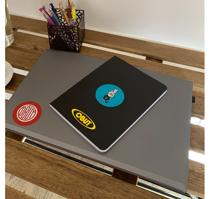 Turquoise vintage mascot sticker