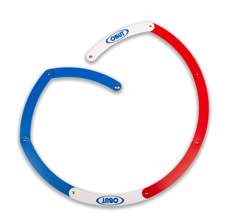 Set of 14 folding petanque circles blue white red Set of 14 folding petanque circles blue white red