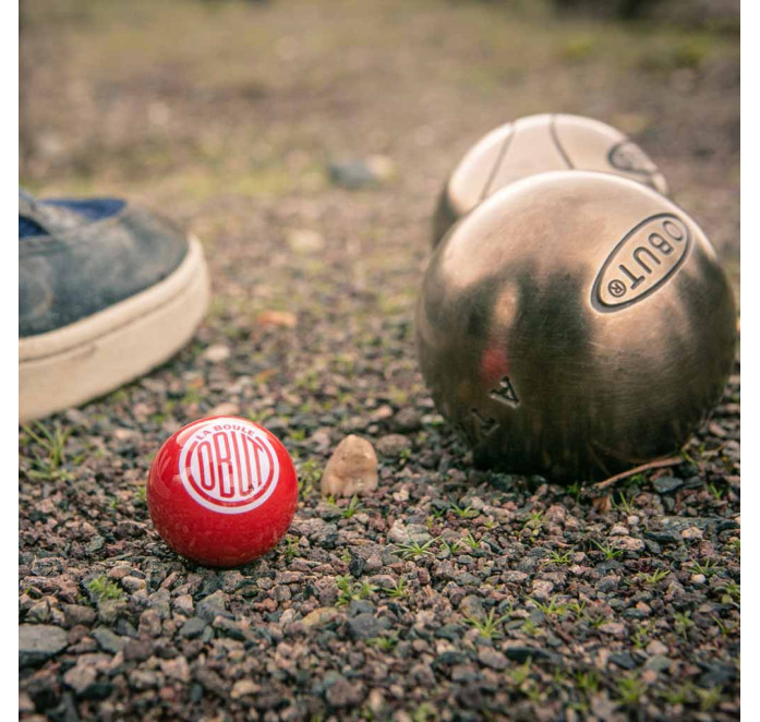 Vintage rood petanquebut