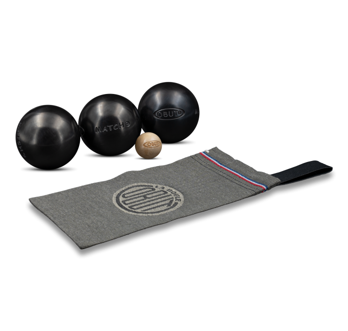 Boules De Pétanque OBUT MATCH - 75 Mm, 710 G, Strie 1 - Set De 3 Boules + Sac + Cochonnet