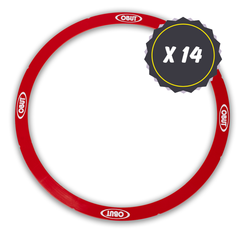 14 rode stijve cirkels 14 rode stijve cirkels