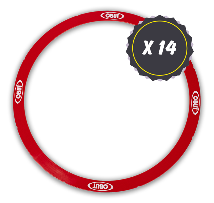 14 red rigid circles 14 red rigid circles