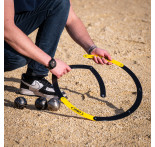 Set of 14 Obut foldable black and yellow pétanque circles Set of 14 Obut foldable black and yellow pétanque circles