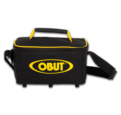 Black/yellow 3-boule reporter bag