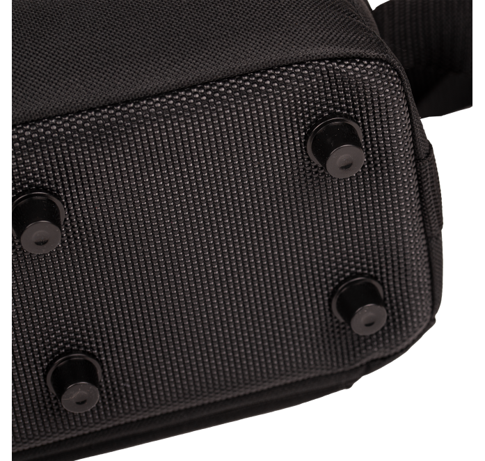 Black/yellow 3-boule reporter bag