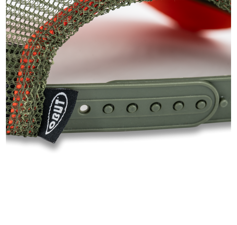 Khakifarbene Cap mit orangefarbenem Vintage-Logo Khakifarbene Cap mit orangefarbenem Vintage-Logo