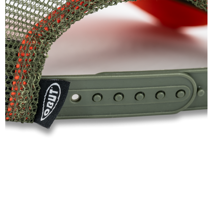 Kakifärgad keps med orange vintage-logga