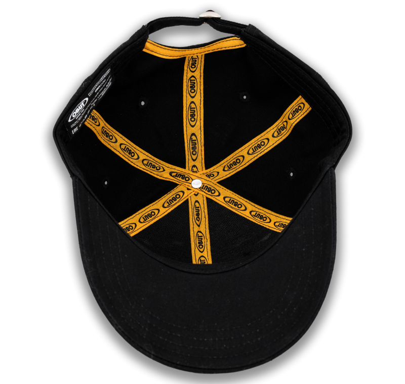 Casquette noire logo vintage moutarde Casquette noire logo vintage moutarde