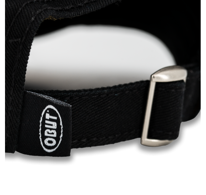 Zwarte pet met mosterdgeel vintage logo