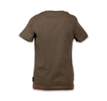 Camiseta infantil caqui con logotipo naranja vintage