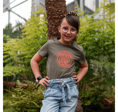 Kinder-T-Shirt in Khaki mit...