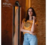 Tee-shirt femme moutarde