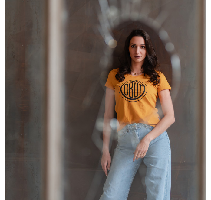 Tee-shirt femme moutarde