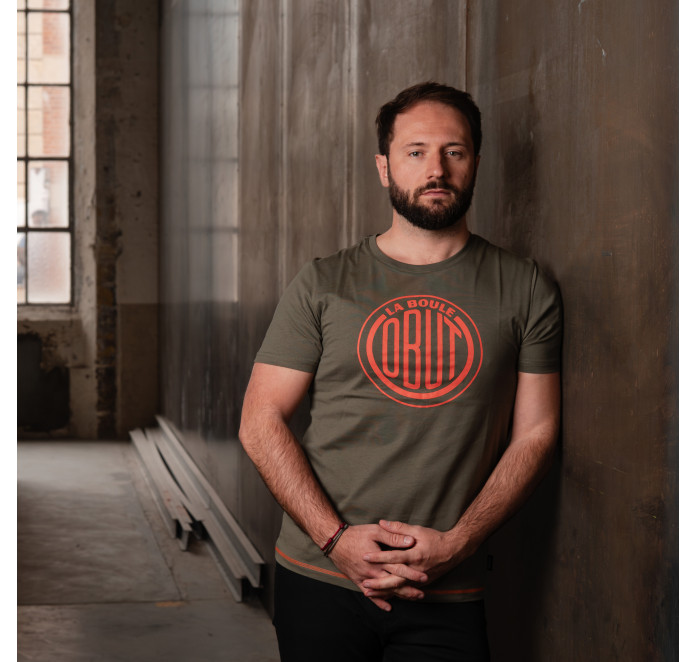 Khakifarbenes Herren-T-Shirt