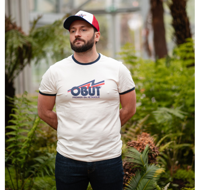 Weißes Unisex-T-Shirt mit Retro-Logo