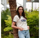 Vit t-tröja unisex med retrologga Vit t-tröja unisex med retrologga