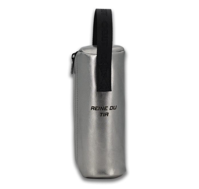 Silberfarbene Tasche aus pflanzlichem Material