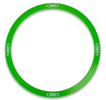 14 groene, stijve petanquecirkels