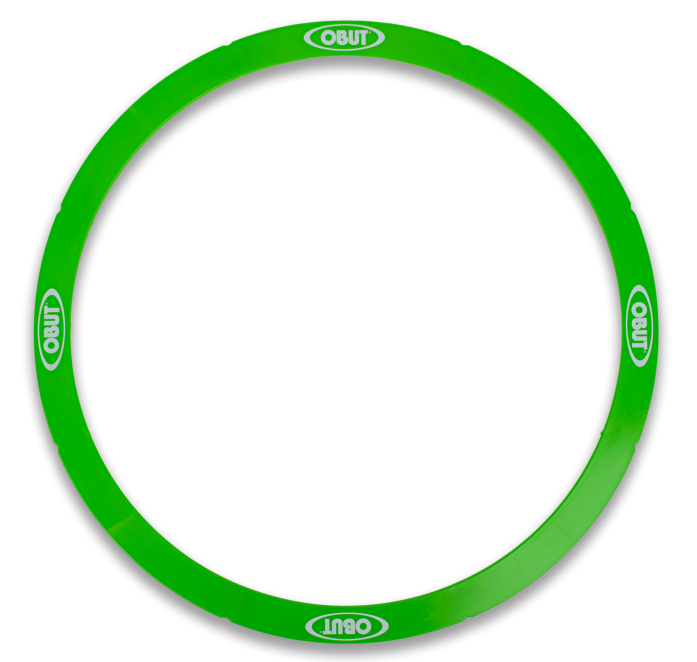 14 groene, stijve petanquecirkels