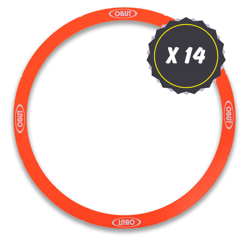 14 cercles de pétanque rigides corail