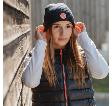 Blauwe muts met vintage...