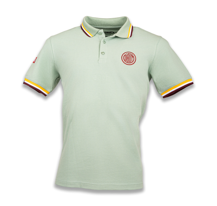 Men's white polo shirt