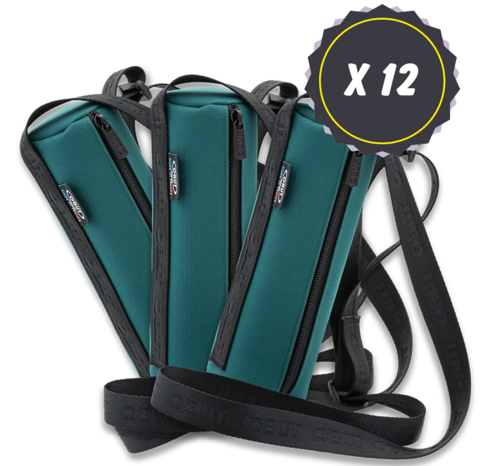 Set mit 12 Pétanque-Taschen aus Eukalyptus-Canvas mit Schultergurt