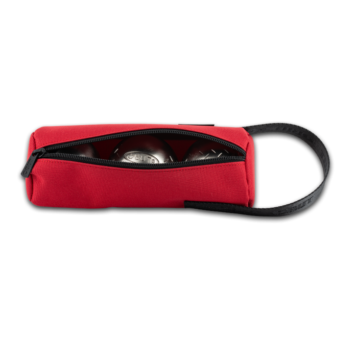 Pétanque-Tasche aus Canvas in Kirschrot