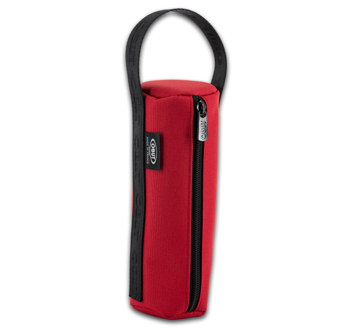 Set van 12 petanque tasjes van canvas in kersenkleur