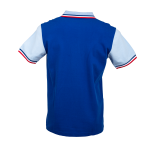 Blauwe herenpolo met retro logo