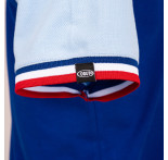 Polo azul para hombre con logotipo retro