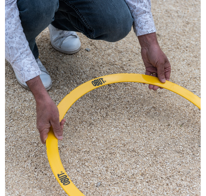 14 cercles de pétanque rigides jaunes