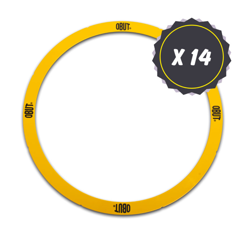 14 yellow rigid circles