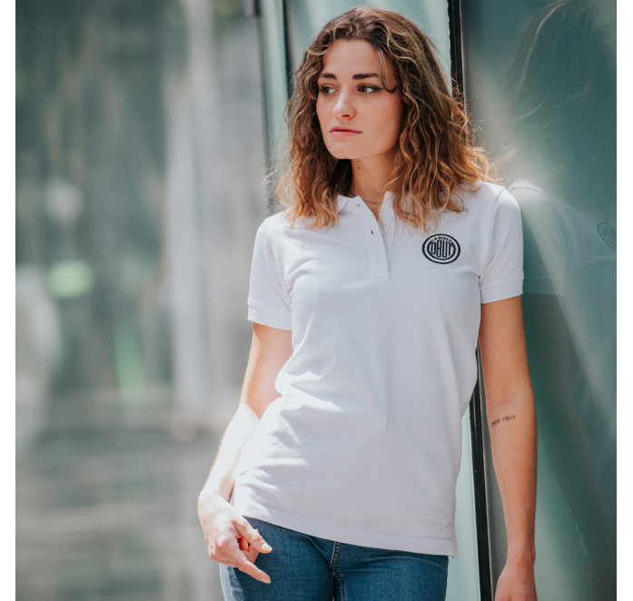 Frauen-Polo-Shirt, weiß Frauen-Polo-Shirt, weiß