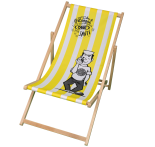 Vintage strandstoel met mascotte
