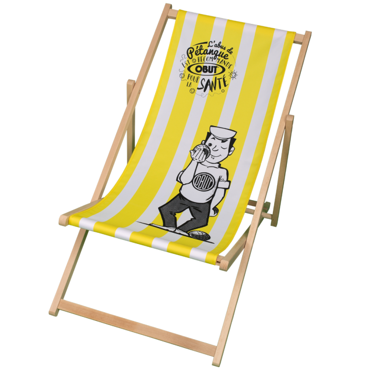 Vintage strandstoel met mascotte