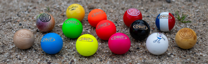 Das Obut Sortiment an Zielkugeln für Pétanque